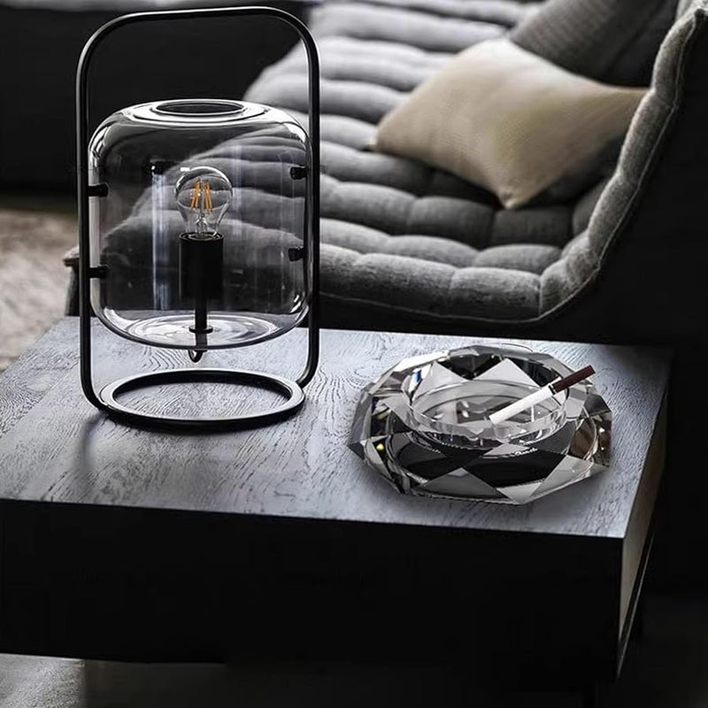 Black Octagonal Glass Ashtray For Indoor Outdoor Home Office Desktop Decoration - Image 5